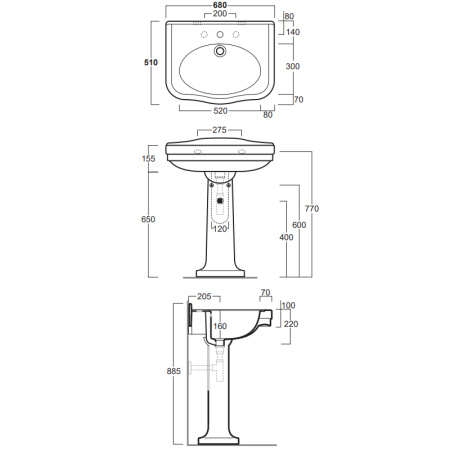 Пьедестал для раковины SIMAS LO 905 bia напольный